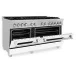 ZLINE 60 in. 7.4 cu. ft. Dual Fuel Range with Gas Stove and Electric Oven in DuraSnow Stainless Steel and Colored Door Options (RAS-60) [Color: DuraSnow Stainless Steel with Blue Matte Door] - (RASBM60)