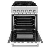 ZLINE 24 in. Professional Dual Fuel Range with Color Door Options (RA24) [Color: White Matte] - (RAWM24)