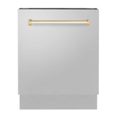 ZLINE Autograph Edition 24" 3rd Rack Top Control Tall Tub Dishwasher in Stainless Steel with Accent Handle, 51dBa (DWVZ-304-24) [Color: Gold] - (DWVZ30424G)