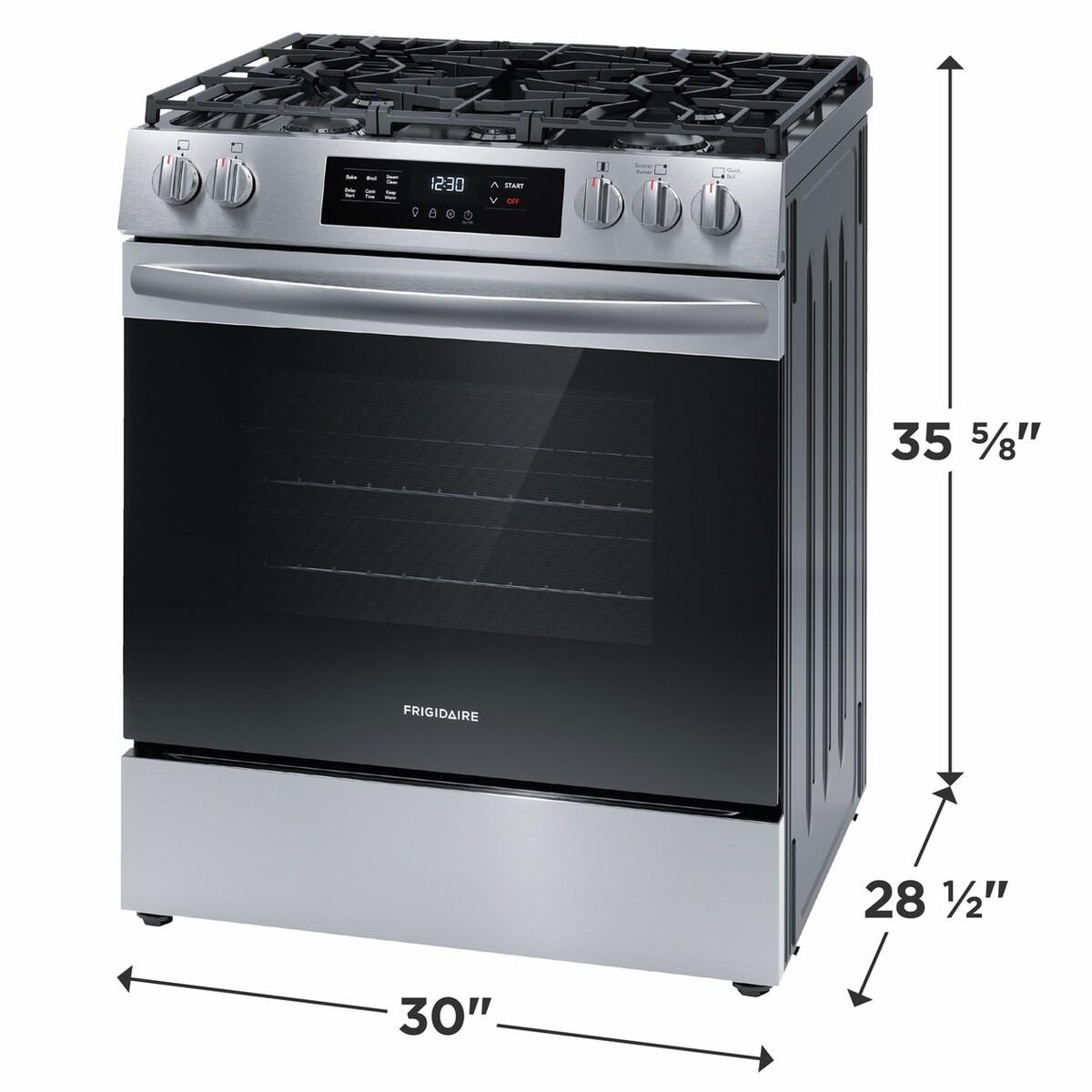 Frigidaire 30" Front Control Gas Range with Quick Boil - (FCFG3062AS)