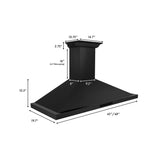 ZLINE Ducted Vent Wall Mount Range Hood in Black Stainless Steel with Built-in ZLINE CrownSound Bluetooth Speakers (BSKBNCRN-BT) - (BSKBNCRNBT42)