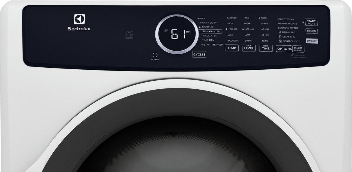 Electrolux Front Load Perfect Steam(TM) Electric Dryer with Instant Refresh - 8.0 Cu. Ft. - (ELFE7437AW)