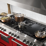 ZLINE 60 in. 7.4 cu. ft. Dual Fuel Range with Gas Stove and Electric Oven in Stainless Steel with Color Options (RA60) [Color: Red Gloss] - (RARG60)