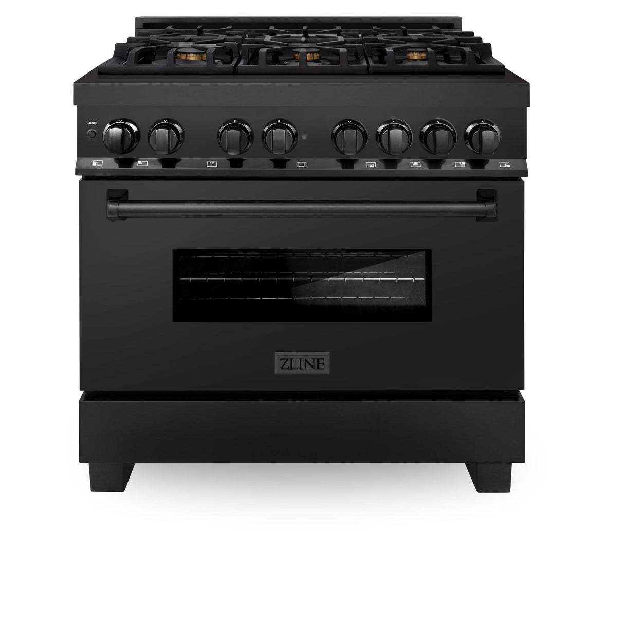 ZLINE 36 in. Black Stainless 4.6 cu.ft. 6 Gas Burner/Electric Oven Range (RAB-BR-36) - (RABBR36)