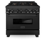 ZLINE 36 in. Black Stainless 4.6 cu.ft. 6 Gas Burner/Electric Oven Range (RAB-BR-36) - (RABBR36)