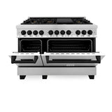 ZLINE Autograph Edition 48" 6.0 cu. ft. Dual Fuel Range with Gas Stove and Electric Oven in Stainless Steel with Accents (RAZ-48) [Color: Matte Black] - (RAZ48MB)