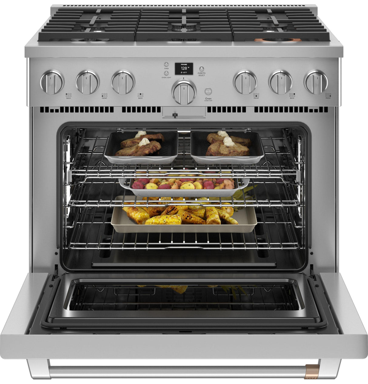 Caf(eback)(TM) 36" Smart All-Gas Commercial-Style Range with 6 Burners (Natural Gas) - (CGY366P2TS1)