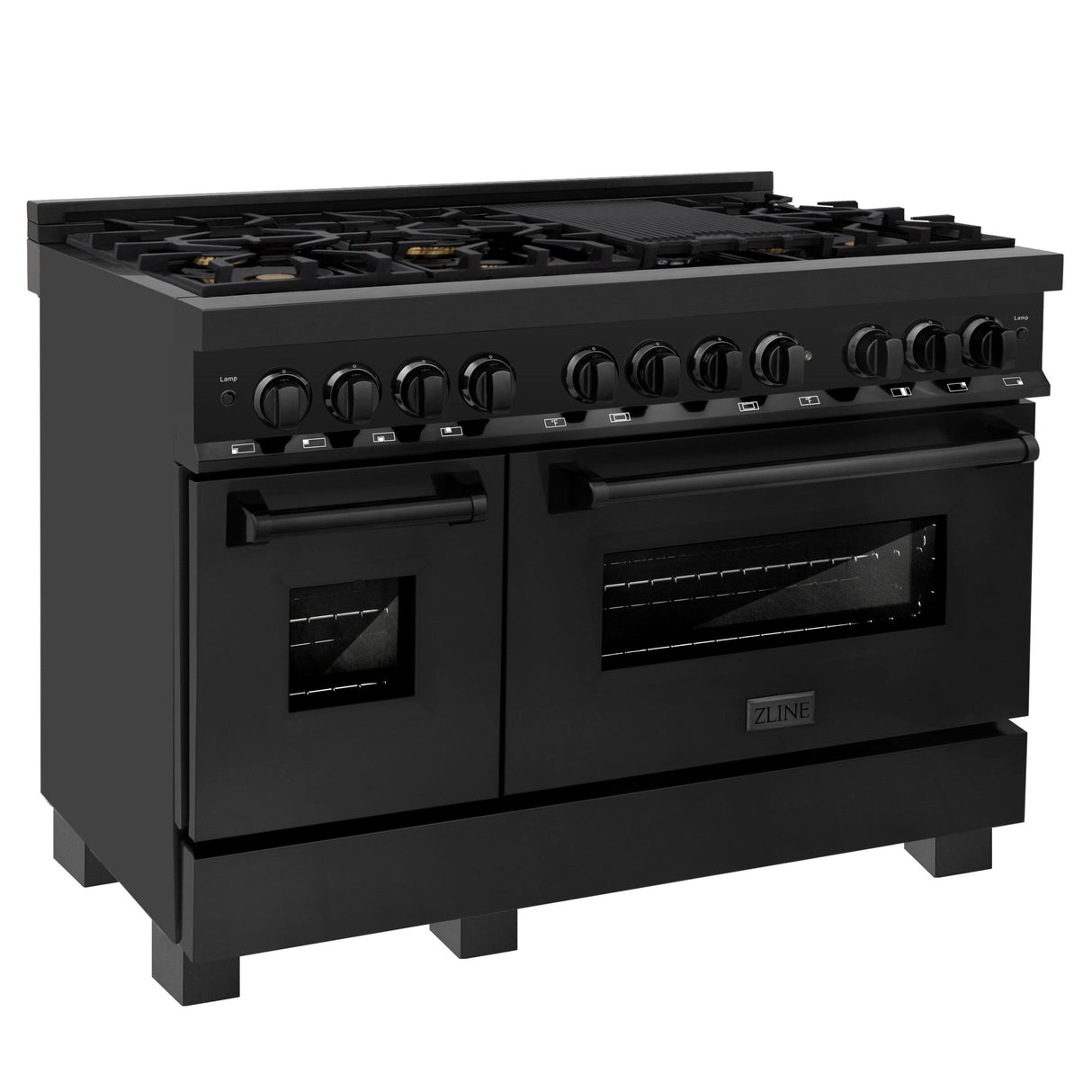 ZLINE 48 in. Black Stainless 6.0 cu. ft. 7 Gas Burner/Electric Oven Range (RAB-BR-48) - (RABBR48)