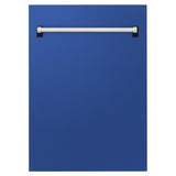 ZLINE 18" Tallac Series 3rd Rack Top Control Dishwasher with Traditional Handle, 51dBa [Color: Blue Matte] - (DWVBM18)