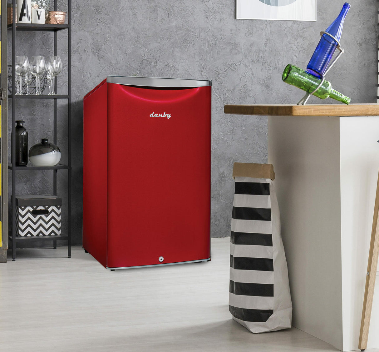 Danby 4.4 cu. ft. Retro Compact Fridge in Metallic Red - (DAR044A6LDB)