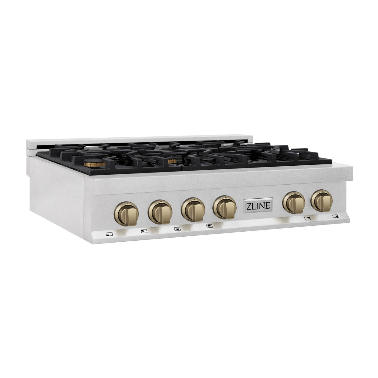 ZLINE Autograph Edition 36" Porcelain Rangetop with 6 Gas Burners in Fingerprint Resistant Stainless Steel and Champagne Bronze Accents (RTSZ-36-CB) [Color: Champagne Bronze] - (RTSZ36CB)