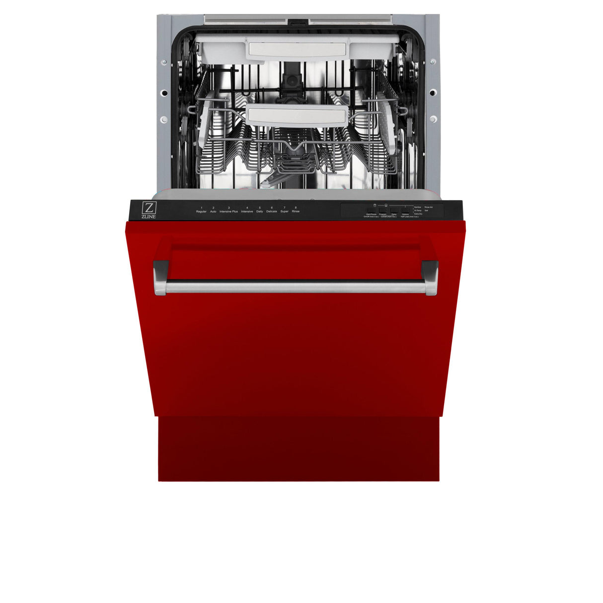 ZLINE 18" Tallac Series 3rd Rack Top Control Dishwasher with Traditional Handle, 51dBa [Color: Red Gloss] - (DWVRG18)