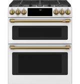 Caf(eback)(TM) 30" Smart Slide-In, Front-Control, Gas Double-Oven Range with Convection - (CGS750P4MW2)