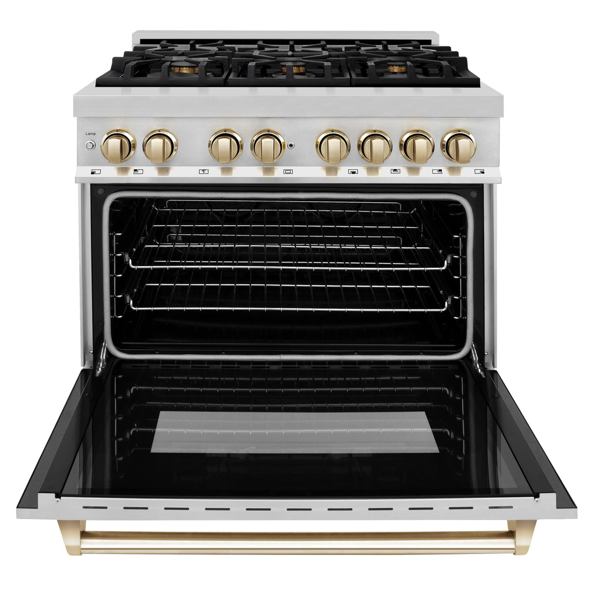 ZLINE Autograph Edition 36" 4.6 cu. ft. Dual Fuel Range with Gas Stove and Electric Oven in Stainless Steel with Accents (RAZ-36) [Color: Gold] - (RAZ36G)