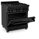 ZLINE 30 in. 4.0 cu. ft. Dual Fuel Range with Gas Stove and Electric Oven in Black Stainless Steel (RAB-BR-30) - (RABBR30)