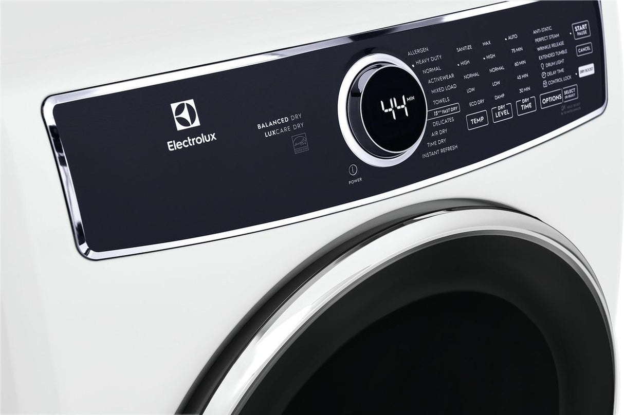 Electrolux Front Load Perfect Steam(TM) Electric Dryer with Balanced Dry(TM) and Instant Refresh - 8.0 Cu. Ft. - (ELFE7637AW)