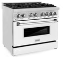 ZLINE 36 in. Dual Fuel Range with Gas Stove and Electric Oven in Stainless Steel (RA36) [Color: White Matte] - (RAWM36)