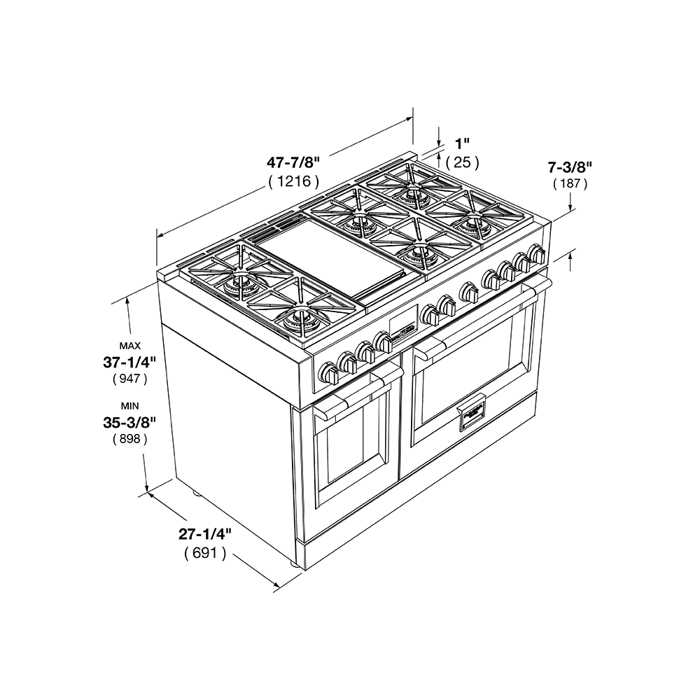 48" ALL GAS PRO RANGE - (F6PGR486GS2)