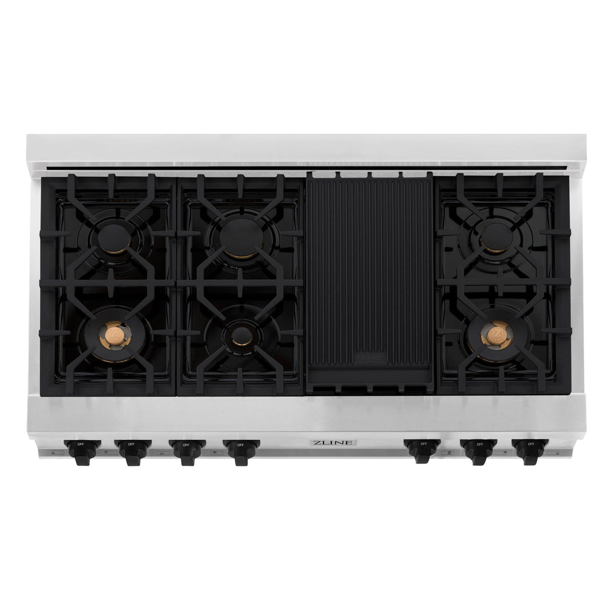 ZLINE 48 In. Autograph Edition Rangetop in Stainless Steel with Matte Black Accents (RTZ-48-MB) - (RTZ48MB)