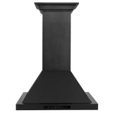 ZLINE Convertible Vent Wall Mount Range Hood in Black Stainless Steel with Crown Molding (BSKBNCRN) - (BSKBNCRN30)