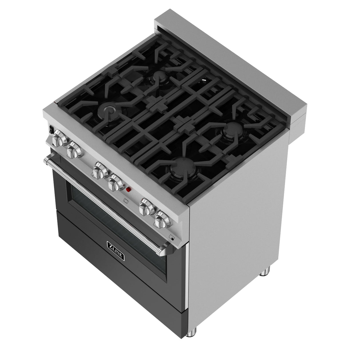 ZLINE 30 in. 4.0 cu. ft. Dual Fuel Range with Gas Stove and Electric Oven in All DuraSnow Stainless Steel with Color Door Options (RAS-SN-30) [Color: Black Matte] - (RASBLM30)