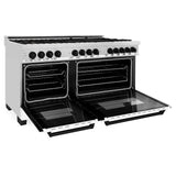 ZLINE Autograph Edition 60" 7.4 cu. ft. Dual Fuel Range with Gas Stove and Electric Oven in Stainless Steel with White Matte Door and Accents (RAZ-WM-60) [Color: Matte Black] - (RAZWM60MB)