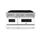 ZLINE 60 in. 7.4 cu. ft. Dual Fuel Range with Gas Stove and Electric Oven in DuraSnow Stainless Steel and Colored Door Options (RAS-60) [Color: DuraSnow Stainless Steel with Blue Matte Door] - (RASBM60)