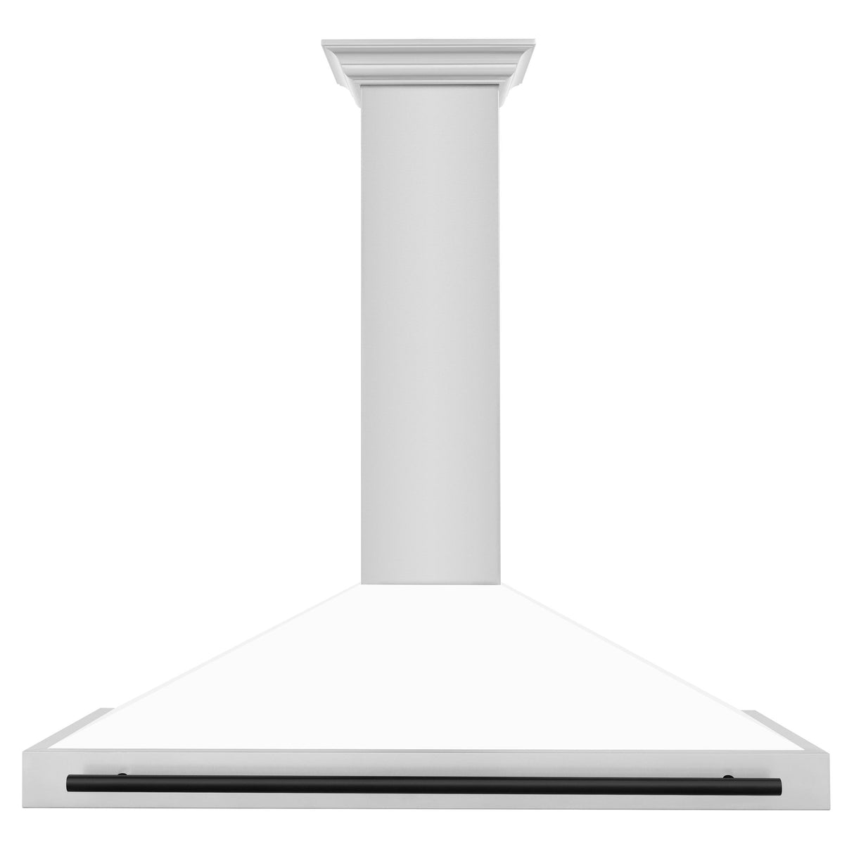 ZLINE 48 in. Autograph Edition Convertible Stainless Steel Range Hood with White Matte Shell and Champagne Bronze Accents (KB4STZ-WM48-CB) [Color: Matte Black Accents] - (KB4STZWM48MB)