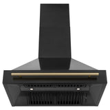 ZLINE 36 in. Autograph Edition Black Stainless Steel Range Hood with Handle (BS655Z-36) [Color: Champagne Bronze] - (BS655Z36CB)