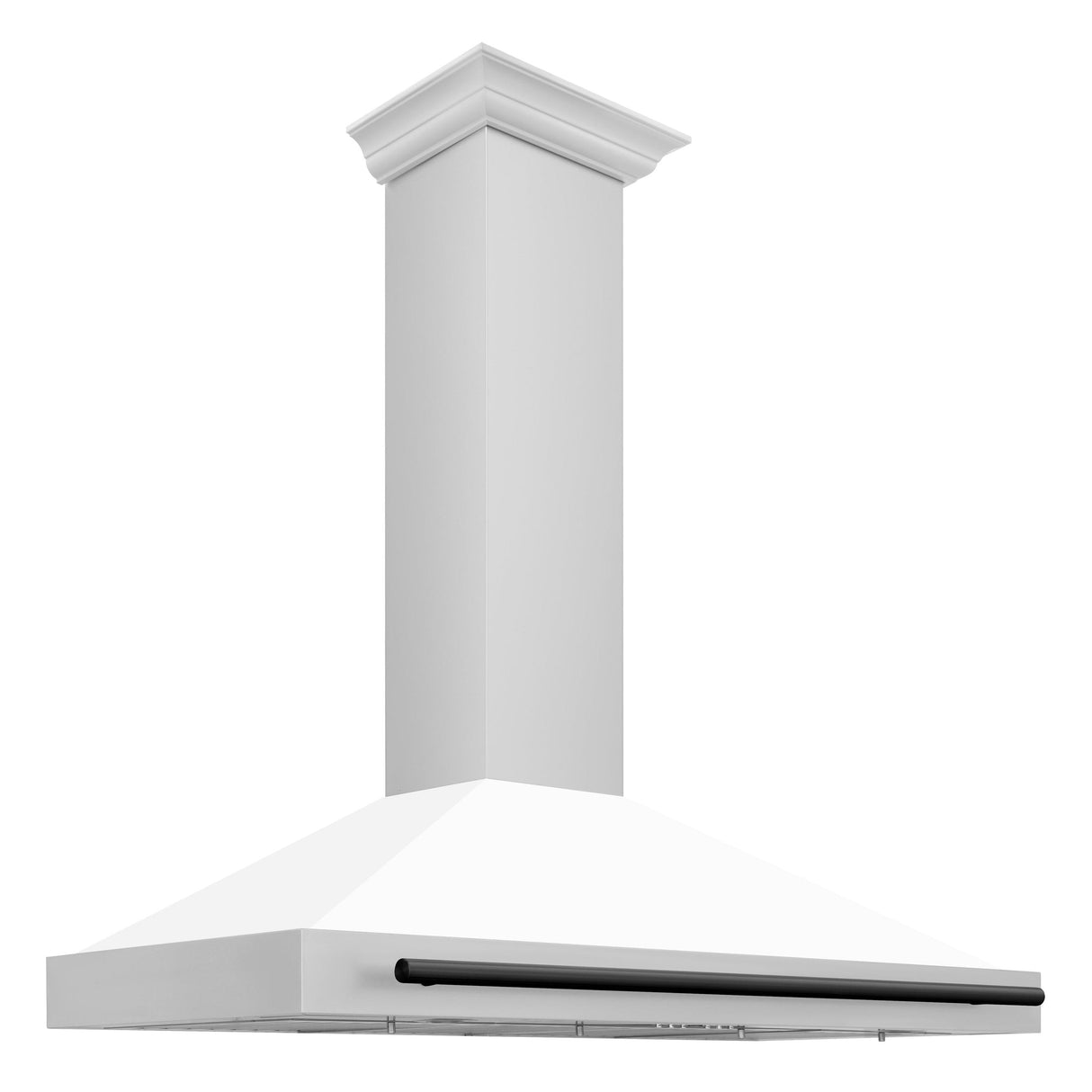 ZLINE 48 in. Autograph Edition Convertible Stainless Steel Range Hood with White Matte Shell and Champagne Bronze Accents (KB4STZ-WM48-CB) [Color: Matte Black Accents] - (KB4STZWM48MB)