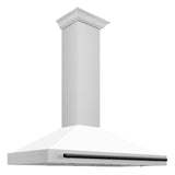 ZLINE 48 in. Autograph Edition Convertible Stainless Steel Range Hood with White Matte Shell and Champagne Bronze Accents (KB4STZ-WM48-CB) [Color: Matte Black Accents] - (KB4STZWM48MB)