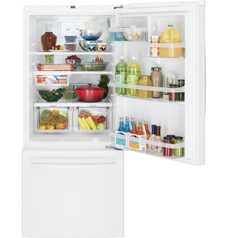 GE(R) ENERGY STAR(R) 21.0 Cu. Ft. Bottom-Freezer Refrigerator - (GDE21EGKWW)