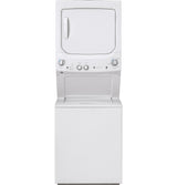 GE Unitized Spacemaker(R) 3.8 cu. ft. Capacity Washer with Stainless Steel Basket and 5.9 cu. ft. Capacity Gas Dryer - (GUD27GSSMWW)