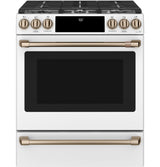 Caf(eback)(TM) 30" Smart Slide-In, Front-Control, Gas Range with Convection Oven - (CGS700P4MW2)