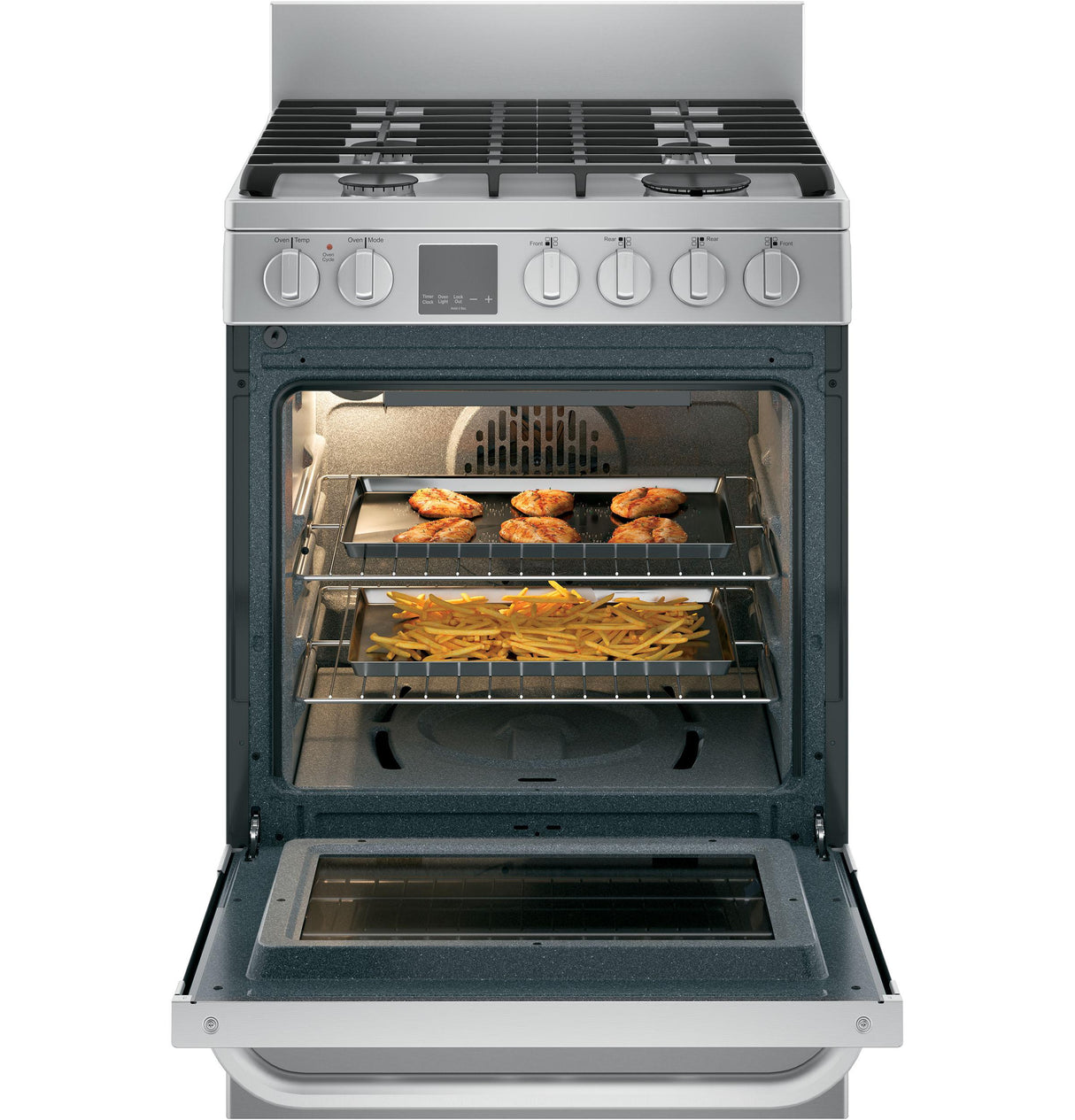 24" 2.9 Cu. Ft. Gas Free-Standing Range with Convection and Modular Backguard - (QGAS740RMSS)