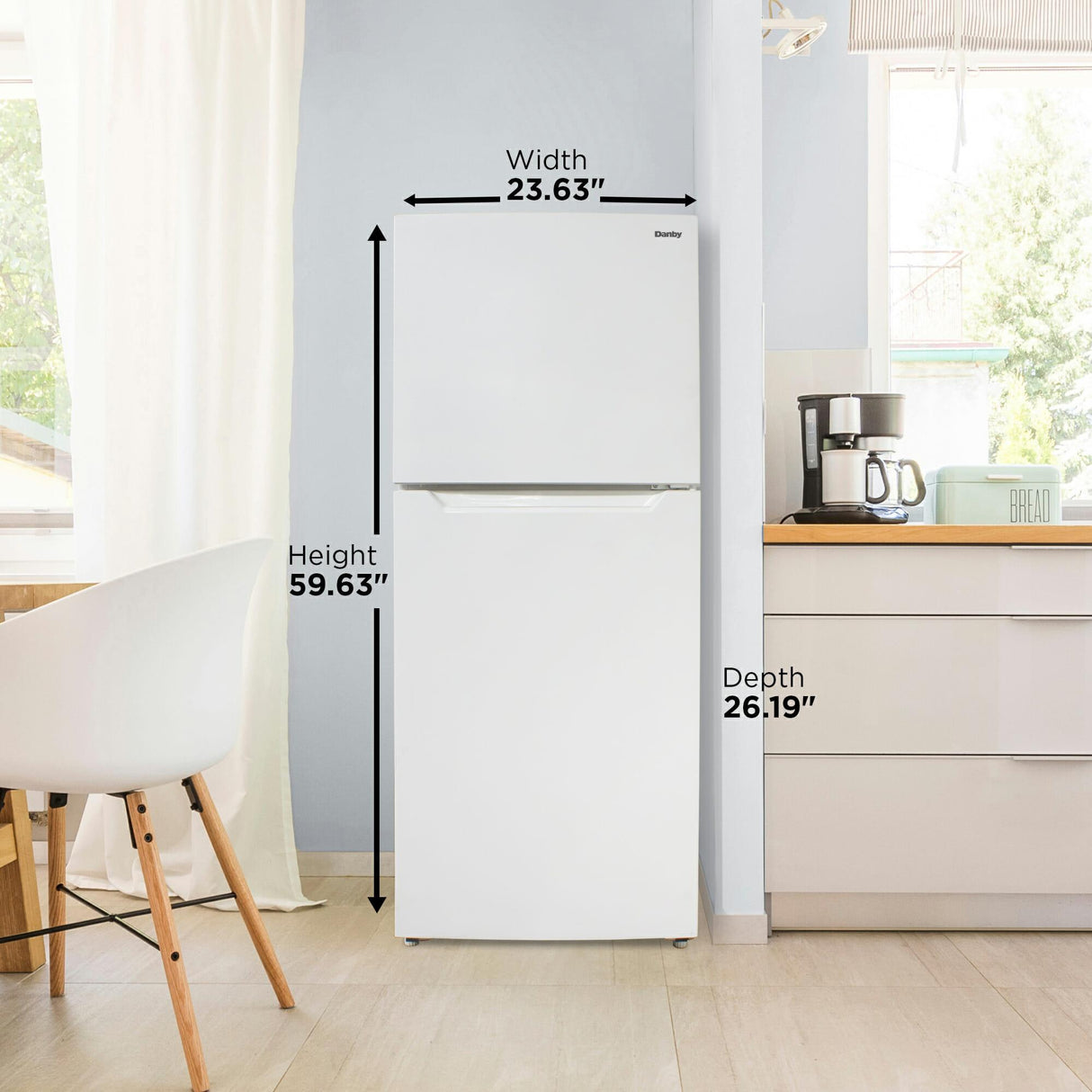 Danby 10.1 cu. ft. Top Mount Apartment Size Fridge in White - (DFF101B2WDB)