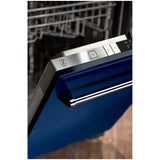 ZLINE 24 in. Top Control Dishwasher with Stainless Steel Tub and Traditional Style Handle, 52dBa (DW-24) [Color: Blue Gloss] - (DWBG24)