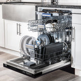 ZLINE 24" Tallac Series 3rd Rack Dishwasher with Traditional Handle, 51dBa (DWV-24) [Color: Black Stainless Steel] - (DWVBS24)