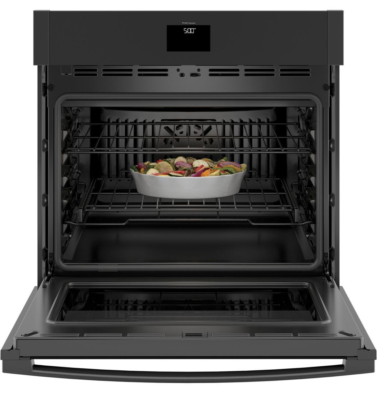 GE(R) 30" Smart Built-In Self-Clean Convection Single Wall Oven with Never Scrub Racks - (JTS5000DNBB)