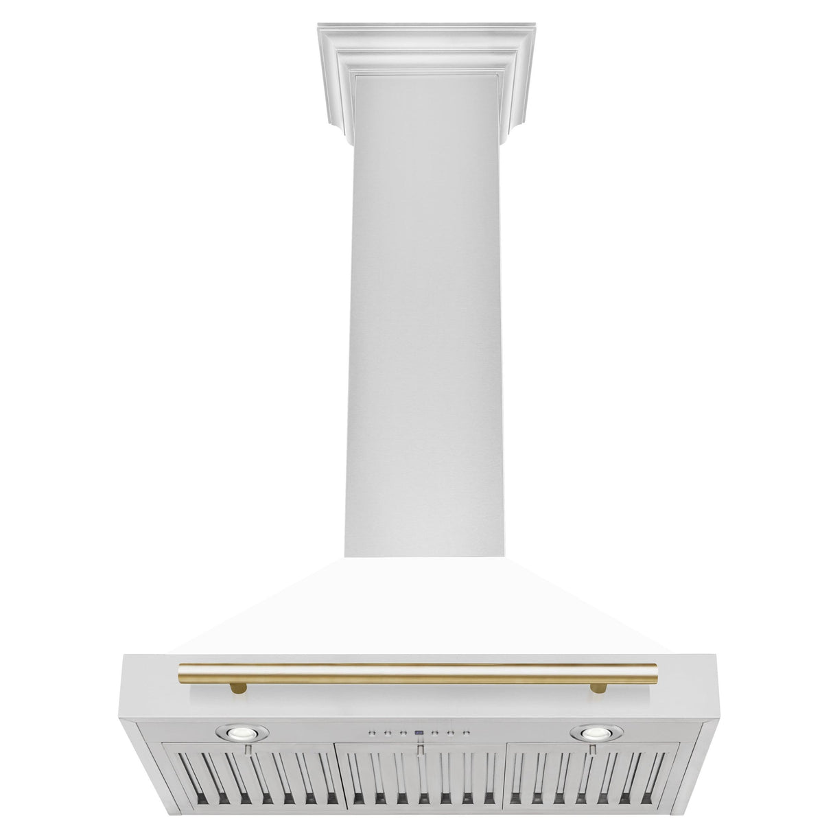 ZLINE 30 in. Autograph Edition Convertible Stainless Steel Range Hood with White Matte Shell [Color: Gold] - (KB4STZWM30G)