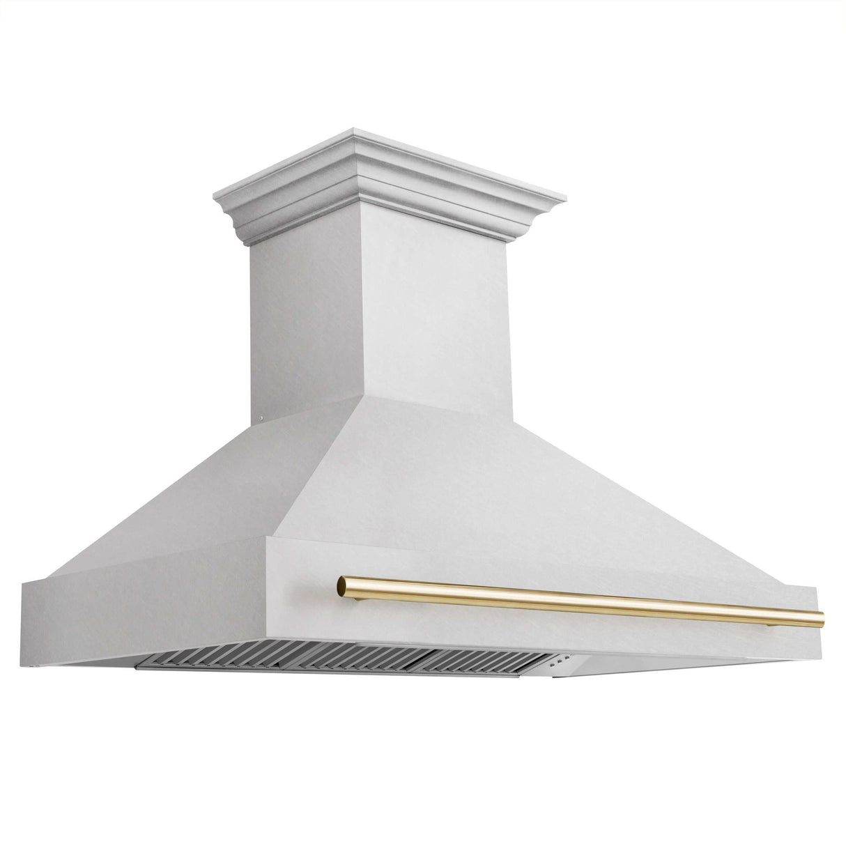 48 in. ZLINE Autograph Edition DuraSnow Stainless Steel Range Hood with DuraSnow Stainless Steel Shell (8654SNZ-48) [Color: Gold] - (8654SNZ48G)