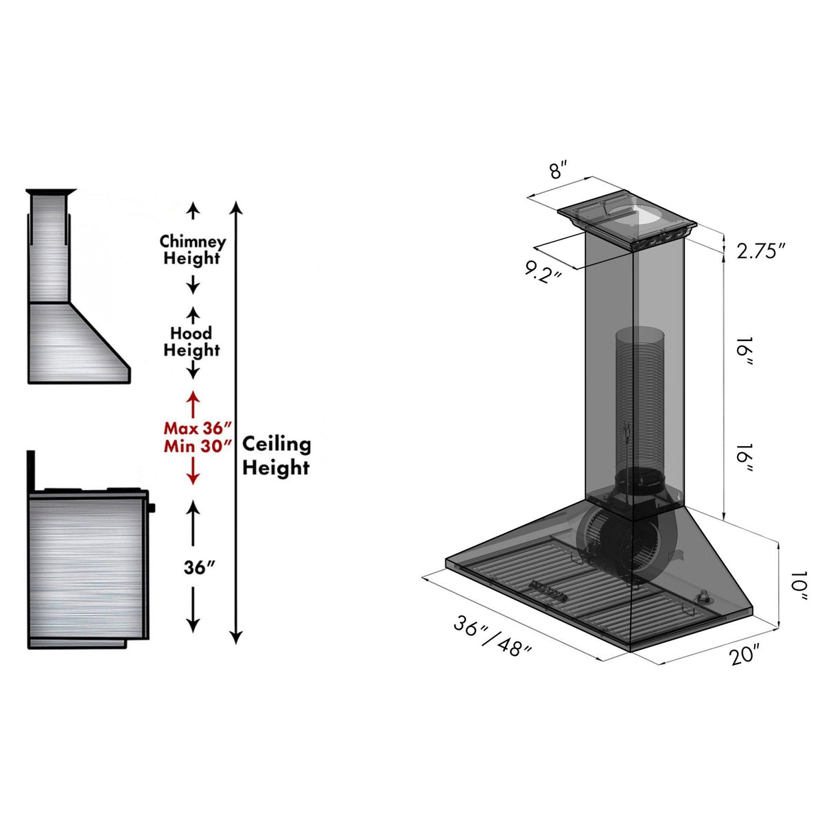 ZLINE 30 in. Ducted Vent Wall Mount Range Hood in Stainless Steel with Built-in ZLINE CrownSound Bluetooth Speakers (KL2CRN-BT) - (KL2CRNBT36)