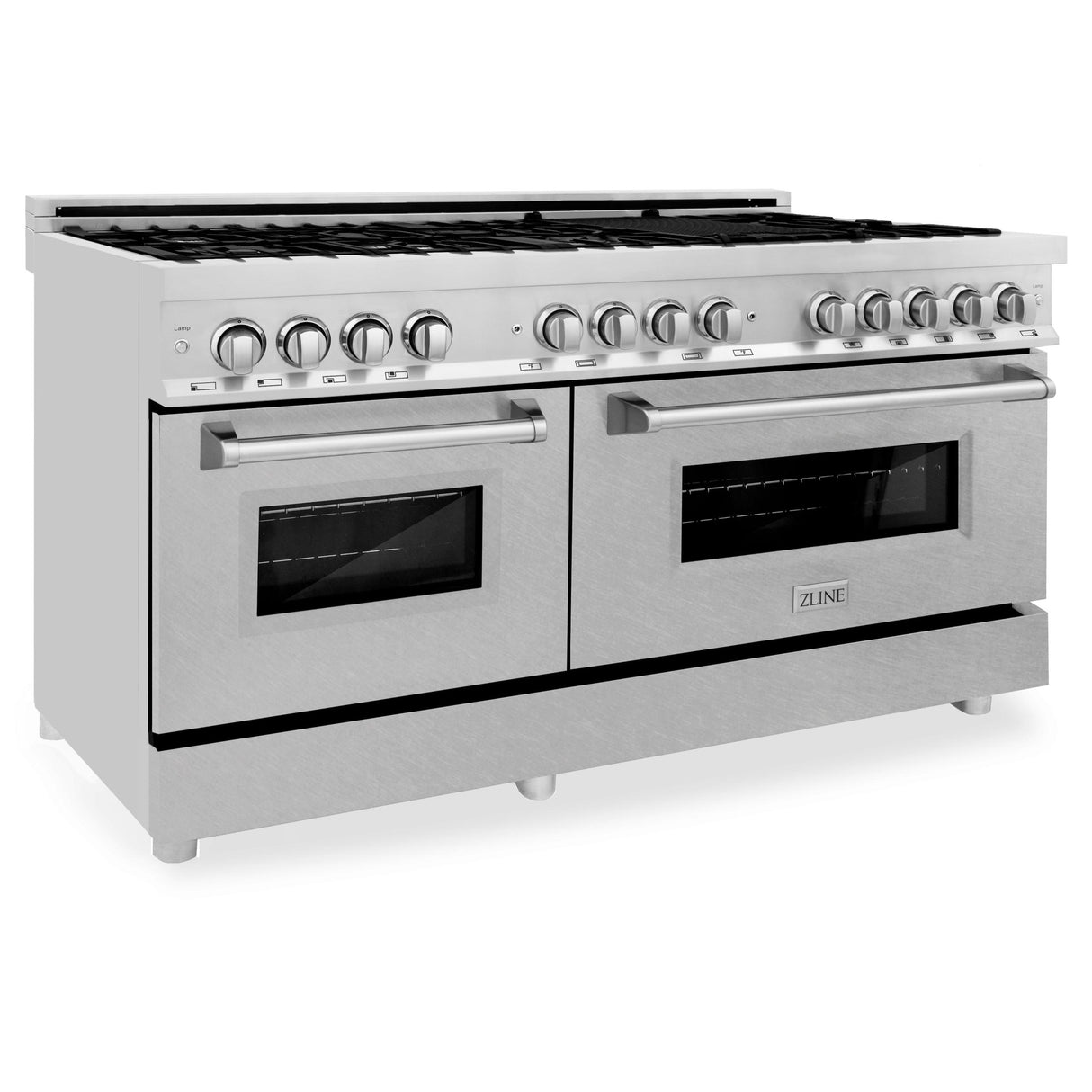 ZLINE 60 in. 7.4 cu. ft. Dual Fuel Range with Gas Stove and Electric Oven in Stainless Steel with Color Options (RA60) [Color: Stainless Steel with DuraSnow Door] - (RASN60)