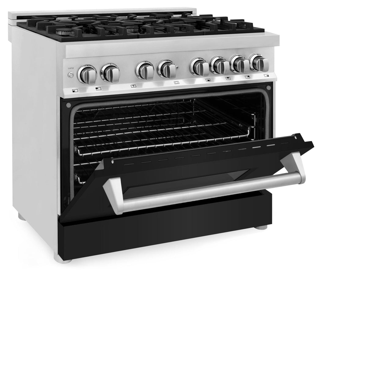 ZLINE 36 in. Dual Fuel Range with Gas Stove and Electric Oven in Stainless Steel (RA36) [Color: Black Matte] - (RABLM36)