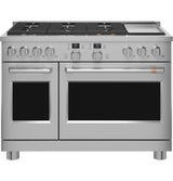 Caf(eback)(TM) 48" Smart Dual-Fuel Commercial-Style Range with 6 Burners and Griddle (Natural Gas) - (C2Y486P2TS1)