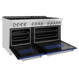 ZLINE 60 in. 7.4 cu. ft. Dual Fuel Range with Gas Stove and Electric Oven in Stainless Steel with Color Options (RA60) [Color: Blue Matte] - (RABM60)