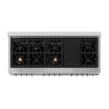 ZLINE 60 in. 7.4 cu. ft. Dual Fuel Range with Gas Stove and Electric Oven in Stainless Steel with Color Options (RA60) [Color: Stainless Steel with Brass Burners] - (RABR60)