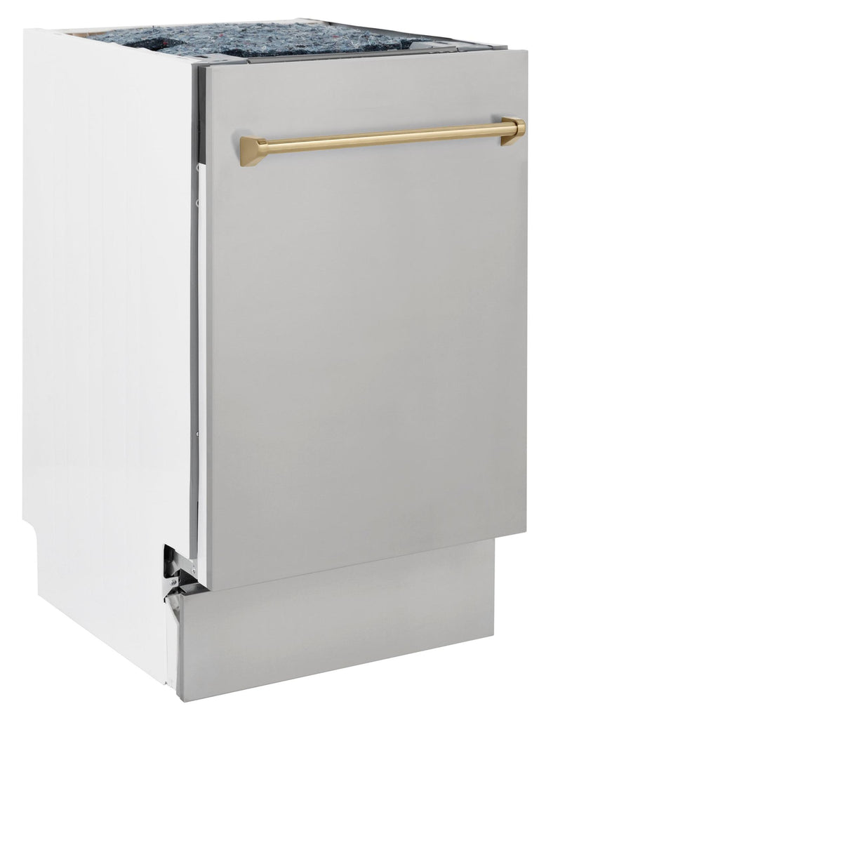 ZLINE Autograph Edition 18' Compact 3rd Rack Top Control Dishwasher in Stainless Steel with Accent Handle, 51dBa (DWVZ-304-18) [Color: Champagne Bronze] - (DWVZ30418CB)