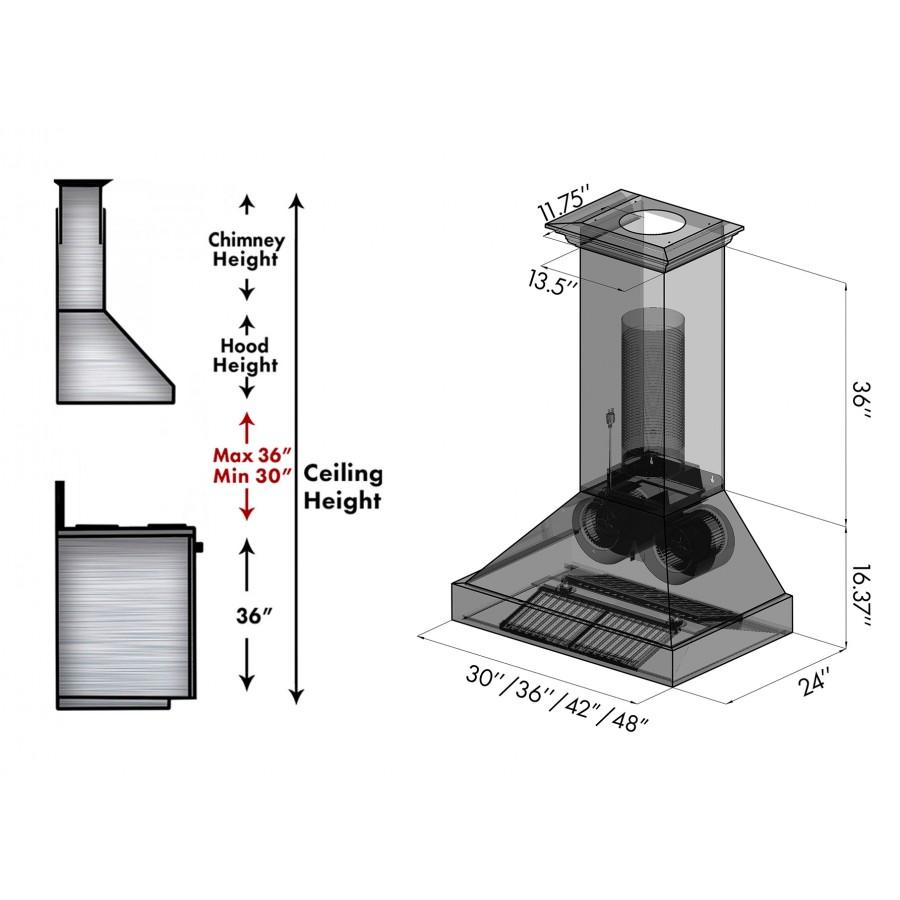 ZLINE Designer Series Wall Mount Range Hood (655-HBXXX) - (655HBXXX48)