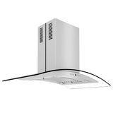 ZLINE Convertible Vent Island Mount Range Hood in Stainless Steel & Glass (GL14i) - (GL14I36)